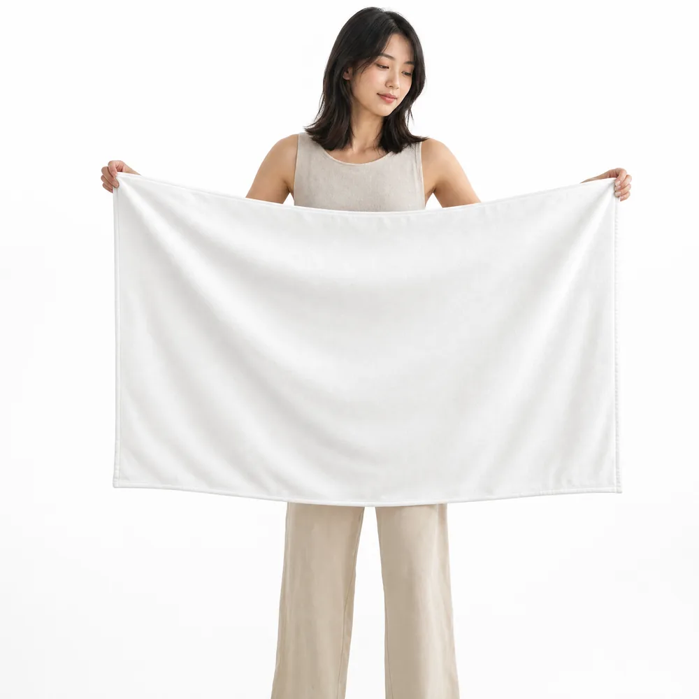 Coastal Beach Towel 3D mockup, blank